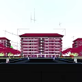 Modern Multi Storey Residential Building Exterior With Lawn And Trees