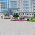 Creative Garden Ornaments With Colorful Flower Beds And Green Shrubs Design