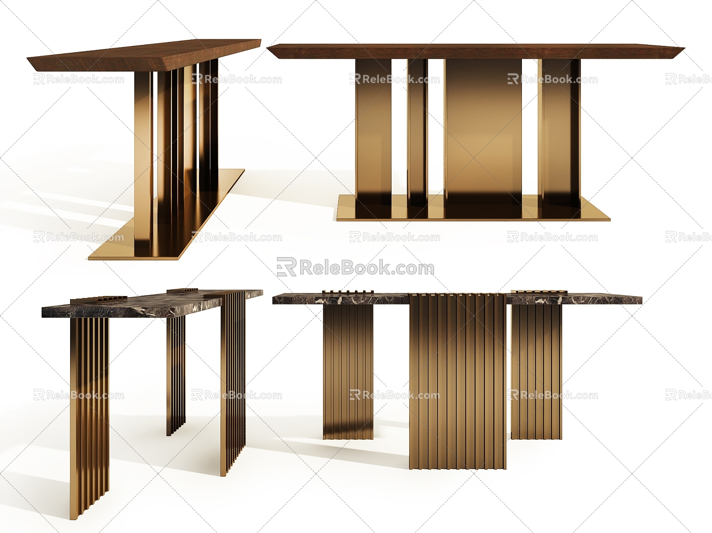 Modern Entrance Table End View Desk 3d model