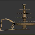 Vintage Brass Candlestick Lamp With Multi Tiered Design And Decorative Carved Base