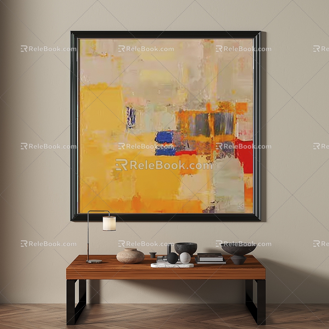 French abstract retro decorative painting 3d model