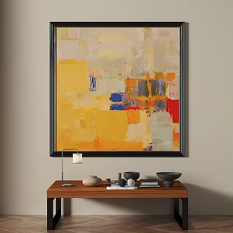 French abstract retro decorative painting 3d model
