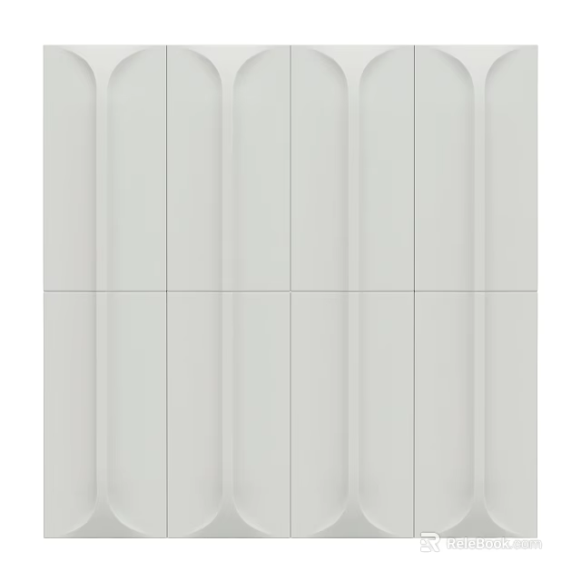 Modern White Wall Decor With Vertical Textured Lines For Minimalist Home Interior Design 3d model 