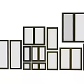 Collection Of Assorted Window Frames With Different Sizes And Designs 3d model