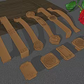 New Chinese-style handle hardware handle cabinet door handle 3d model