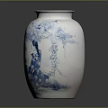 Elegant Blue And White Ceramic Vase With Intricate Design For Home Decor