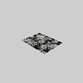 Black And White Abstract Square Rug With Textured Pattern For Modern Home Decor