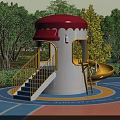 Colorful Castle Themed Children Play Facility For Fun Safe Outdoor Garden Landscape Amusement Space