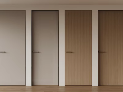 Modern Swing Door Design With Wooden And White Finish For Interior Home Decoration 3d model
