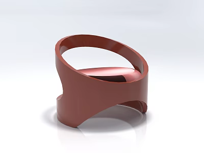 Modern Single Chair With Curved Backrest Sleek Structure And Smooth Glossy Finish 3d model