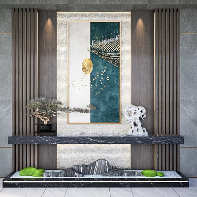 Elegant Modern Kitchen Interior With Marble Island And Luxury Cabinets 3d model