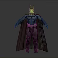 Detailed Batman 3D Model Character With Cape Mask And Muscular Costume