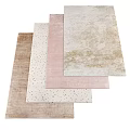 Square Rugs With Various Beige Pink Textured And Speckled Designs