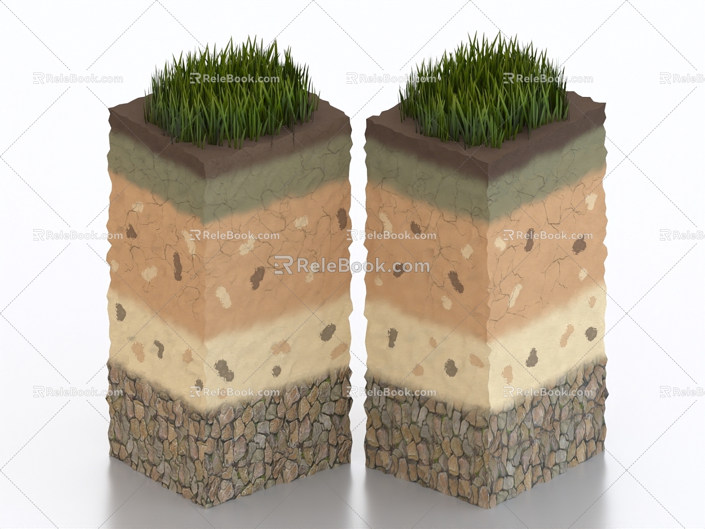 Grassland Grass Lawn Soil Soil Structure Surface Structure Crust 3d model