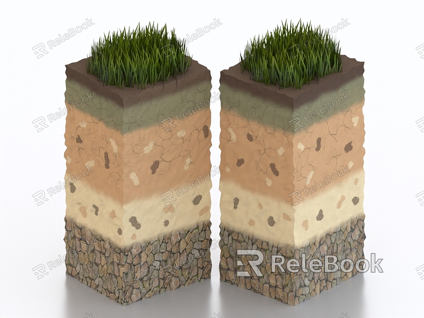 Grassland Grass Lawn Soil Soil Structure Surface Structure Crust model