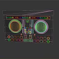 Modern Electronic DJ Controller With Circular Knobs Colorful Buttons And Digital
