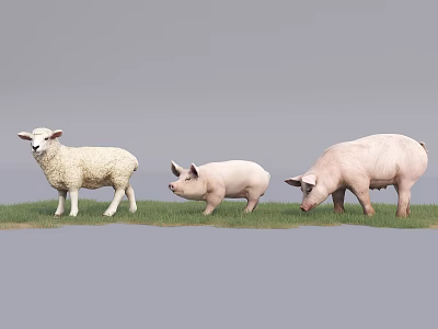 Modern Pigs and Sheep 3d model Modern Pigs and Sheep 3d model
