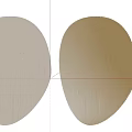 Two Oval Shaped Wall Decor Pieces With Light Gray And Brown Wavy Texture