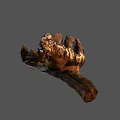 Hand Carved Natural Wooden Sculpture With Textured Surface And Irregular Shape