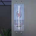 Road Facility With Transparent Rectangular Structure Wine Glass Design And WINE THE BUZZ Text 3d model