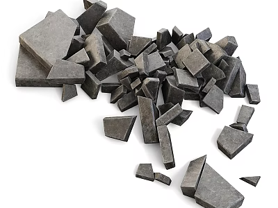 Gray Stone Blocks And Wood Materials For Construction And Design Projects 3d model