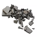 Gray Stone Blocks And Wood Materials For Construction And Design Projects