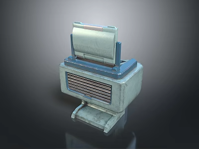 Vintage Desktop Computer Classic Model With Retro Design Monitor And Ventilation Grille 3d model