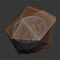 Shiny Transparent Polygonal Crystal With Orange Pink Gradient On Black Background