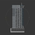 Modern High Rise Residential Building With Glass Curtain Walls Multiple Floors And Podium Base