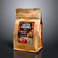 Salted Caramel Food Product in Brown Paper Bag with Label and Design