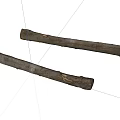 Rough Wood Logs With Natural Stone Like Texture And Bark Details