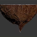 Handmade Natural Coconut Bowl With White Interior And Brown Shell Texture