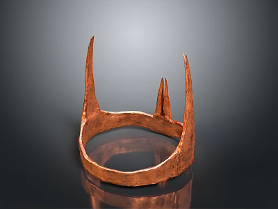 Handcrafted Copper Crown Shaped Decorative Household Item For Home Decor With Rough Texture 3d model