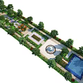 Outdoor Basketball Court With Blue Surface Surrounded By Trees Seating And Fencing