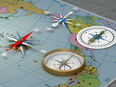 modern compass 3d model