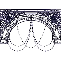 Blue Intricate Laser Cut Decorative Ornament Set With Beaded Chains For Home Decor