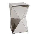 Modern Contemporary Side Table Featuring Geometric Mirrored Panels And Triangular Structure Design 3d model
