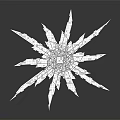 Snowflake Shaped Urban Architectural Layout With Radial White High Rise Buildings And Central Blue Area