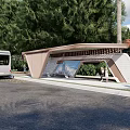 Modern Platform Metal Creative Modeling Bus Station 3d model
