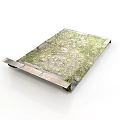 Rustic Stone Pavement with Mossy Slate Slabs and Natural Weathered Surface 3d model