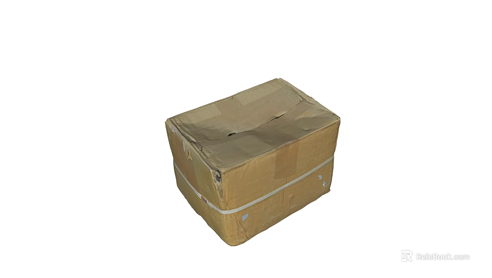 Brown Cardboard Box Secured With Packing Tape For Shipping And Storage Use 3d model 