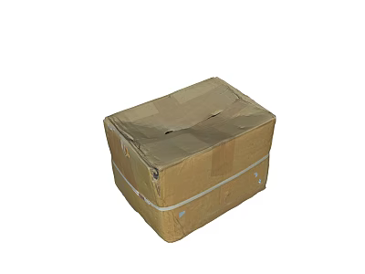 Brown Cardboard Box Secured With Packing Tape For Shipping And Storage Use 3d model
