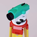 Industrial Surveying Level Instrument With Green White Body And Red Yellow Tripod Stand