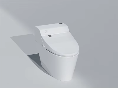 Modern White Smart Toilet with Electronic Control Panel and Sleek Design 3d model
