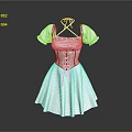 Elegant White Dress With Puffed Sleeves Square Neckline Cinched Waist And A line Skirt Design