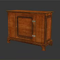 Classic Brown Wooden Cabinet With Single Door And Sturdy Legs Wood Grain Design