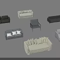 Modern Sofa Set Collection With Various Colors And Styles For Living Room 3d model