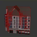 Modern Multi Storey Building With Red Roof White Walls And Glass Balconies
