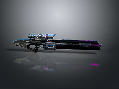 Futuristic Sci Fi Weapon Design With Metallic Sniper Rifle And Glowing Accents 3d model Futuristic Sci Fi Weapon Design With Metallic Sniper Rifle And Glowing Accents 3d model