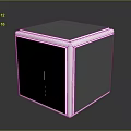 Modern Cube Shaped Computer Case With Black White Design And Ventilation Panels 3d model